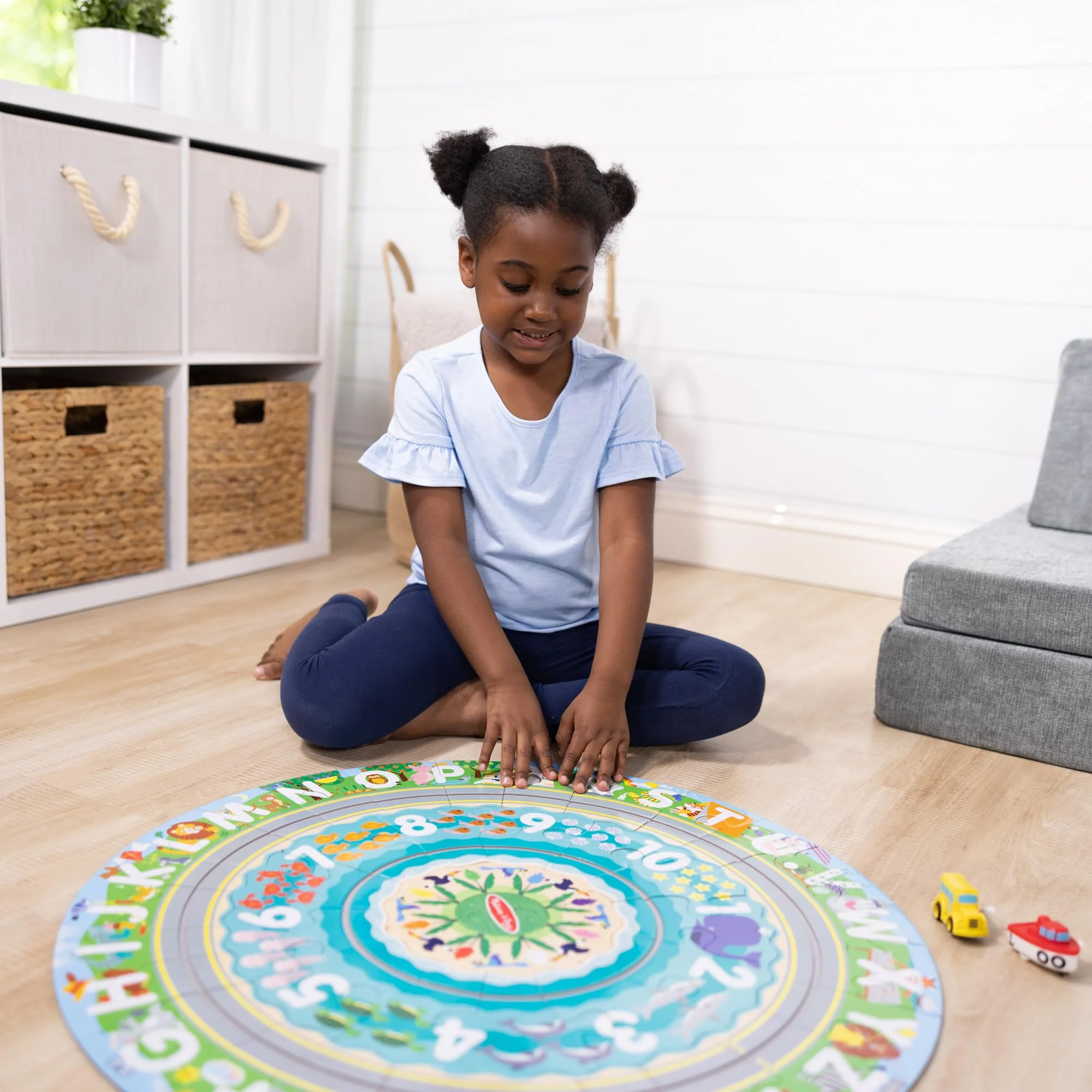 Melissa & Doug Round The Shore Tracks Cardboard Jigsaw Floor Puzzle and Wind-Up Vehicles – 48 Pieces, for Boys and Girls 4+ - FSC-Certified - Image 4