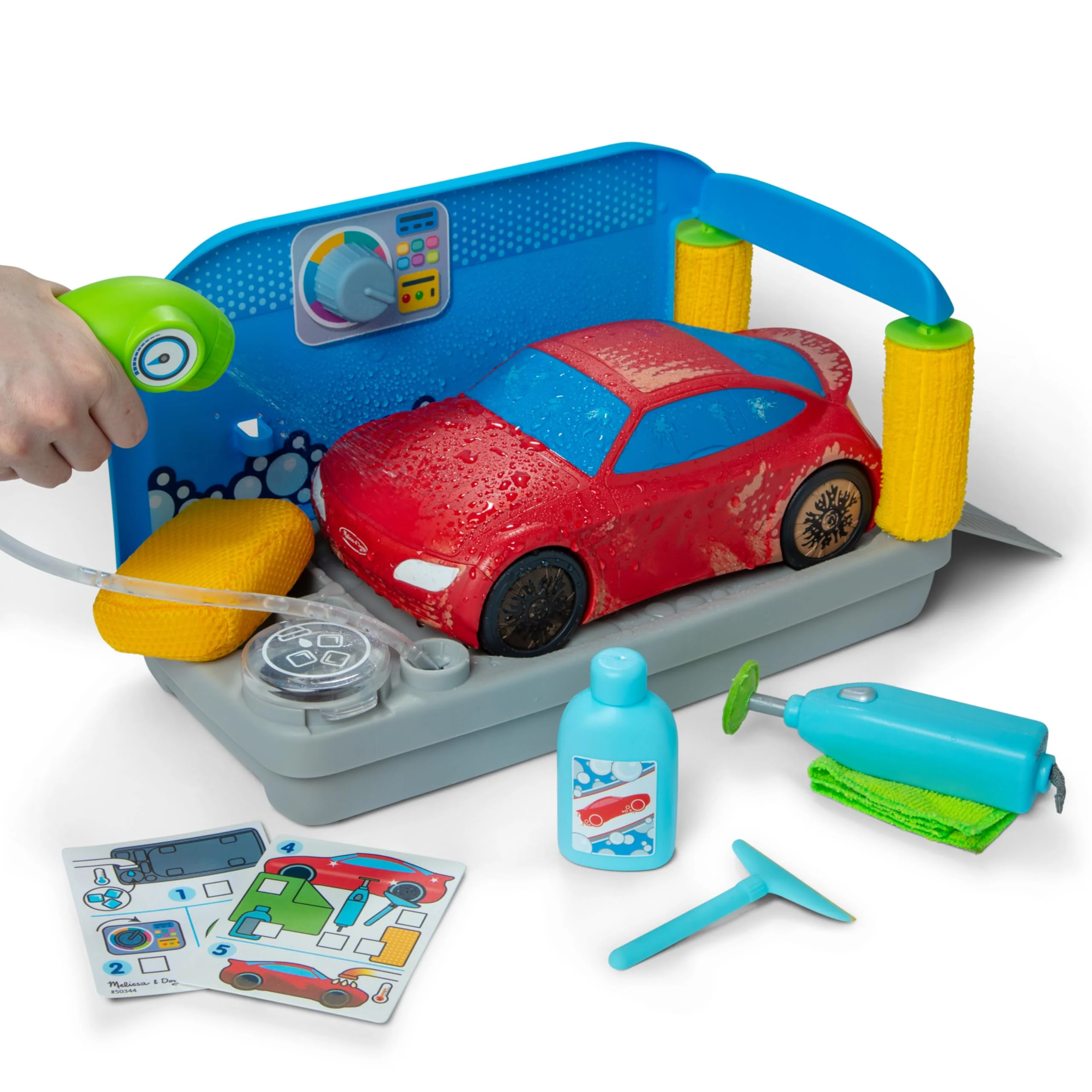 Melissa & Doug Spray & Shine Car Wash Color-Changing Water Toy Play Set Boys and Girls 3+ - Image 8