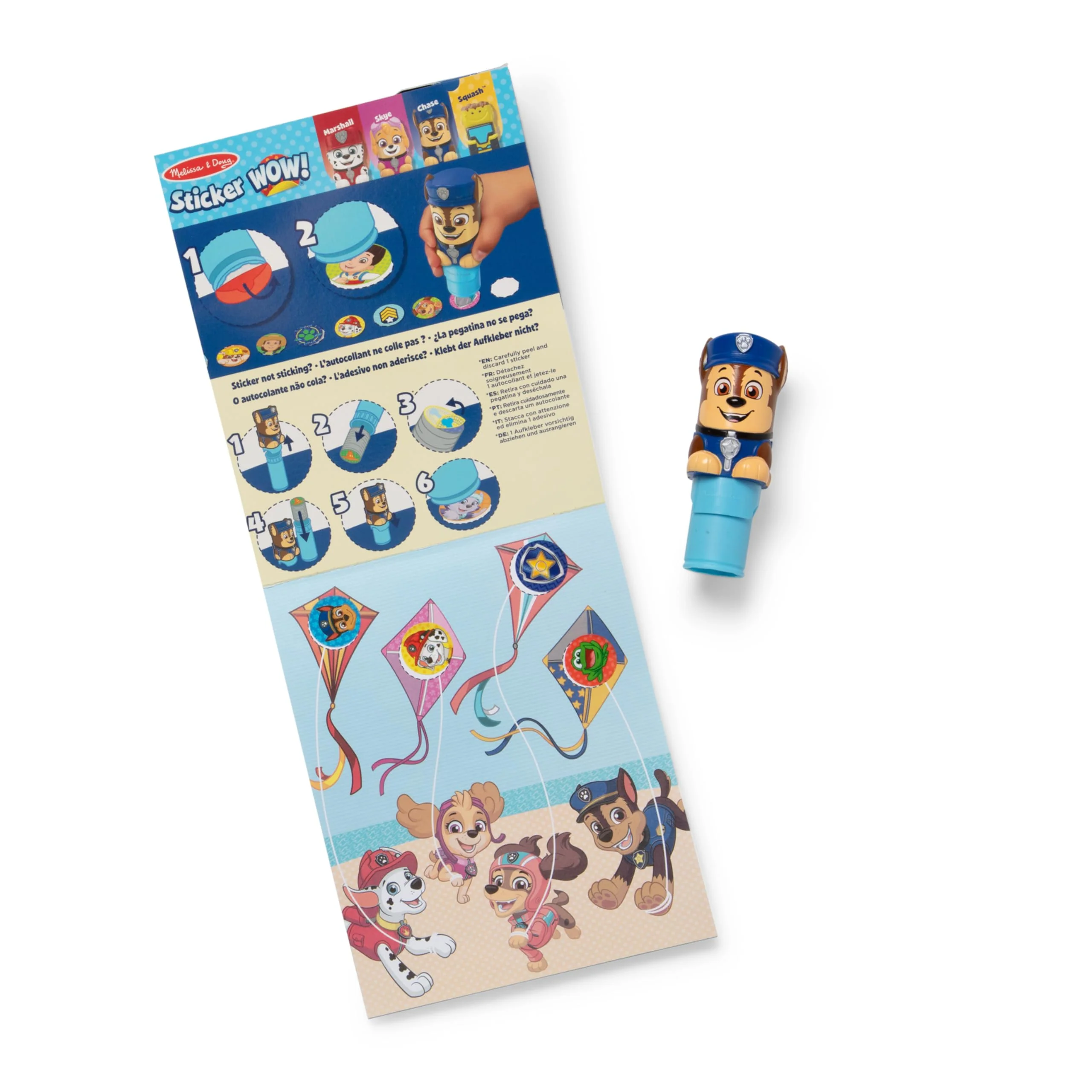Melissa & Doug Sticker Wow!β’ 24-Page Activity Pad and Sticker Stamper, 300 Stickers, Arts and Crafts Fidget Toy Collectible Character β PAW Patrol Chase - FSC Certified - Image 5