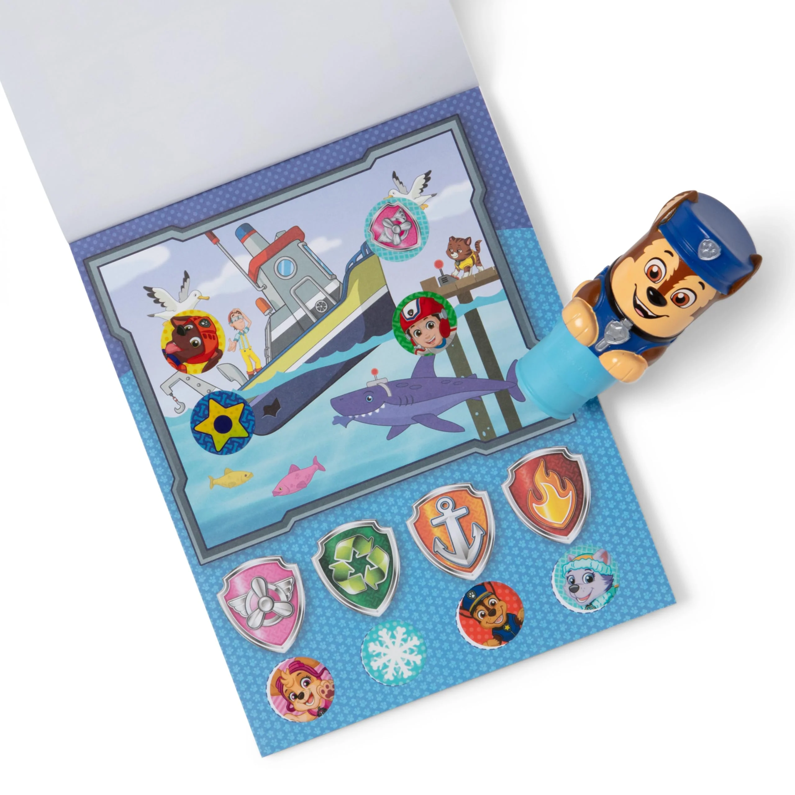 Melissa & Doug Sticker Wow!β’ 24-Page Activity Pad and Sticker Stamper, 300 Stickers, Arts and Crafts Fidget Toy Collectible Character β PAW Patrol Chase - FSC Certified - Image 7