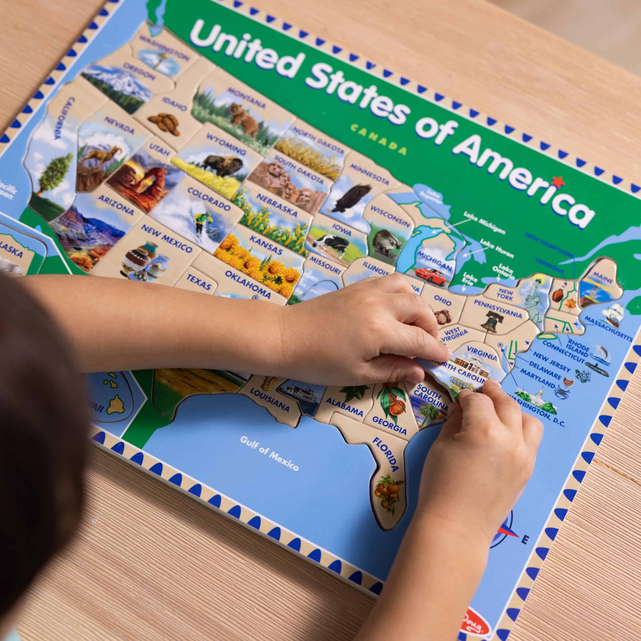 Melissa & Doug USA Map Wooden Puzzle (45 pcs) - Image 11
