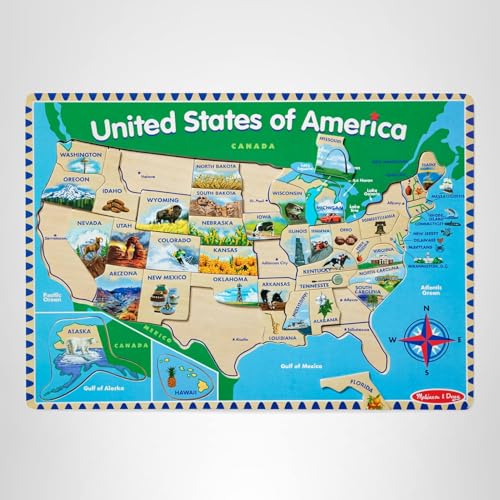 Melissa & Doug USA Map Wooden Puzzle (45 pcs) - Image 2