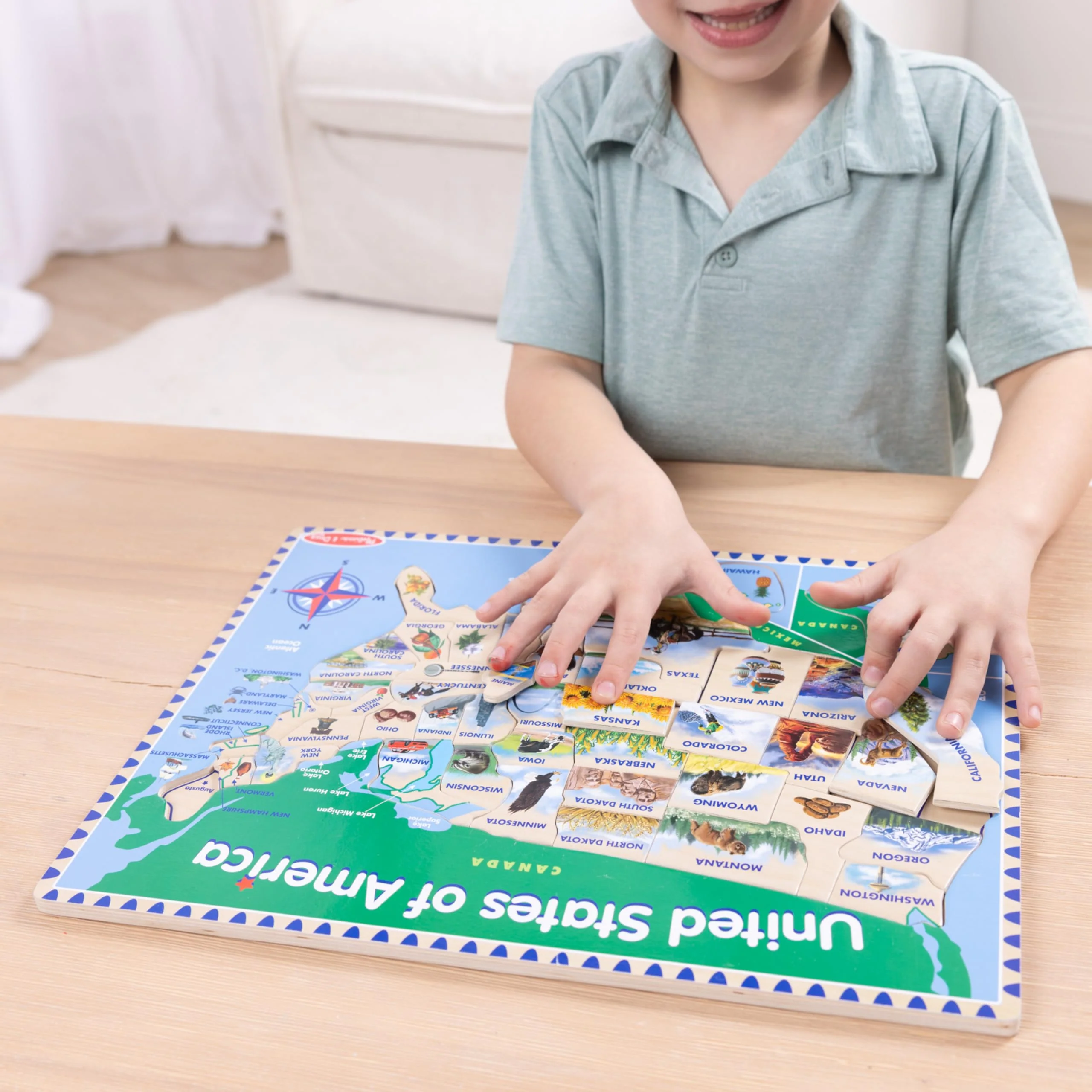 Melissa & Doug USA Map Wooden Puzzle (45 pcs) - Image 7