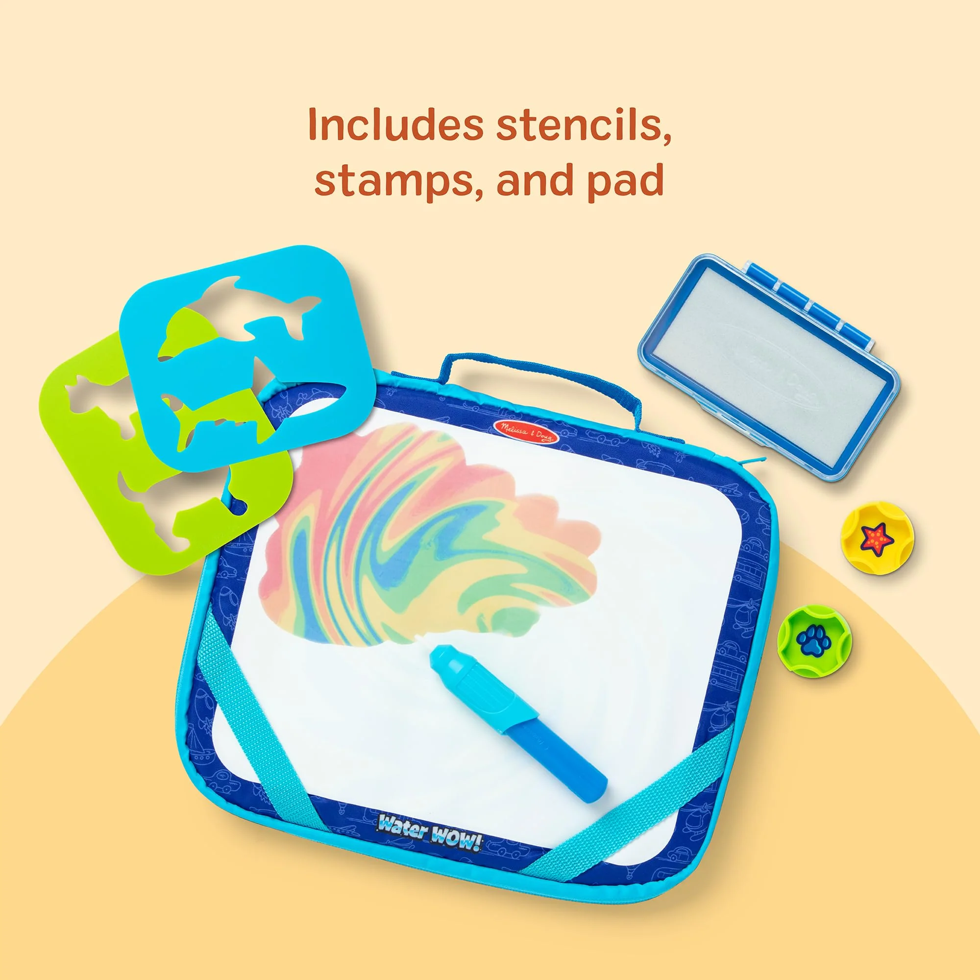 Melissa & Doug Water Wow! Take-Along Reusable Color-Reveal Drawing Set Mess-Free Multi-Activity Pad with Water PenTravel Toy for Toddlers & Kids Ages 3+ - Image 8