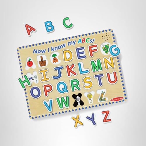 Melissa & Doug Wooden Alphabet Sound Puzzle - Wooden Puzzle with Sound Effects (26 pcs) - FSC Certified - Image 2