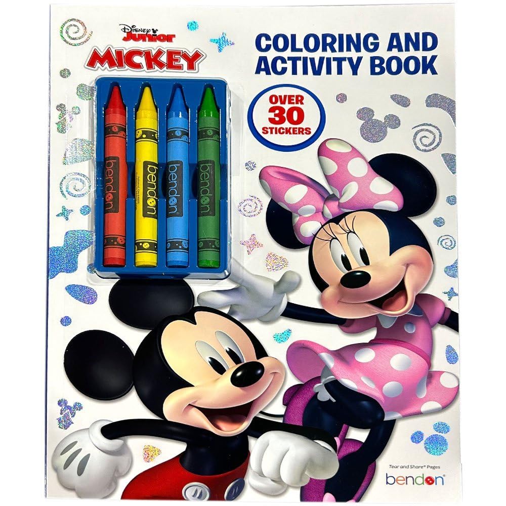Mickey/Minnie Coloring & Activity Book with Crayons and Stickers