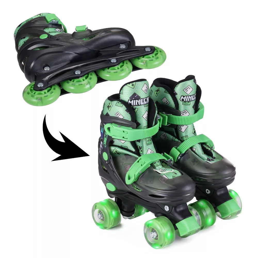Minecraft 2-in-1 Roller Skates with Light-Up Wheels and Adjustable Fit - Image 3