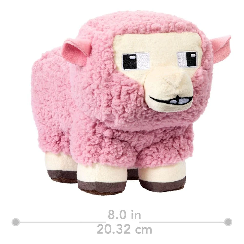 Minecraft Basic Plush Pink Sheep, 8-inch Collectible Soft Doll Inspired by The Movie Inspired by The Video Game - Image 2