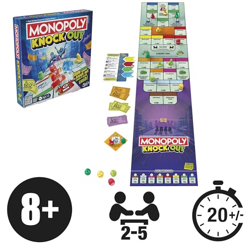 Monopoly Knockout Family Party Game for Kids, Teens, and Adults | Ages 8 and Up | 2-8 Players | 20 Mins. Average | Quick-Playing Board Games - Image 3