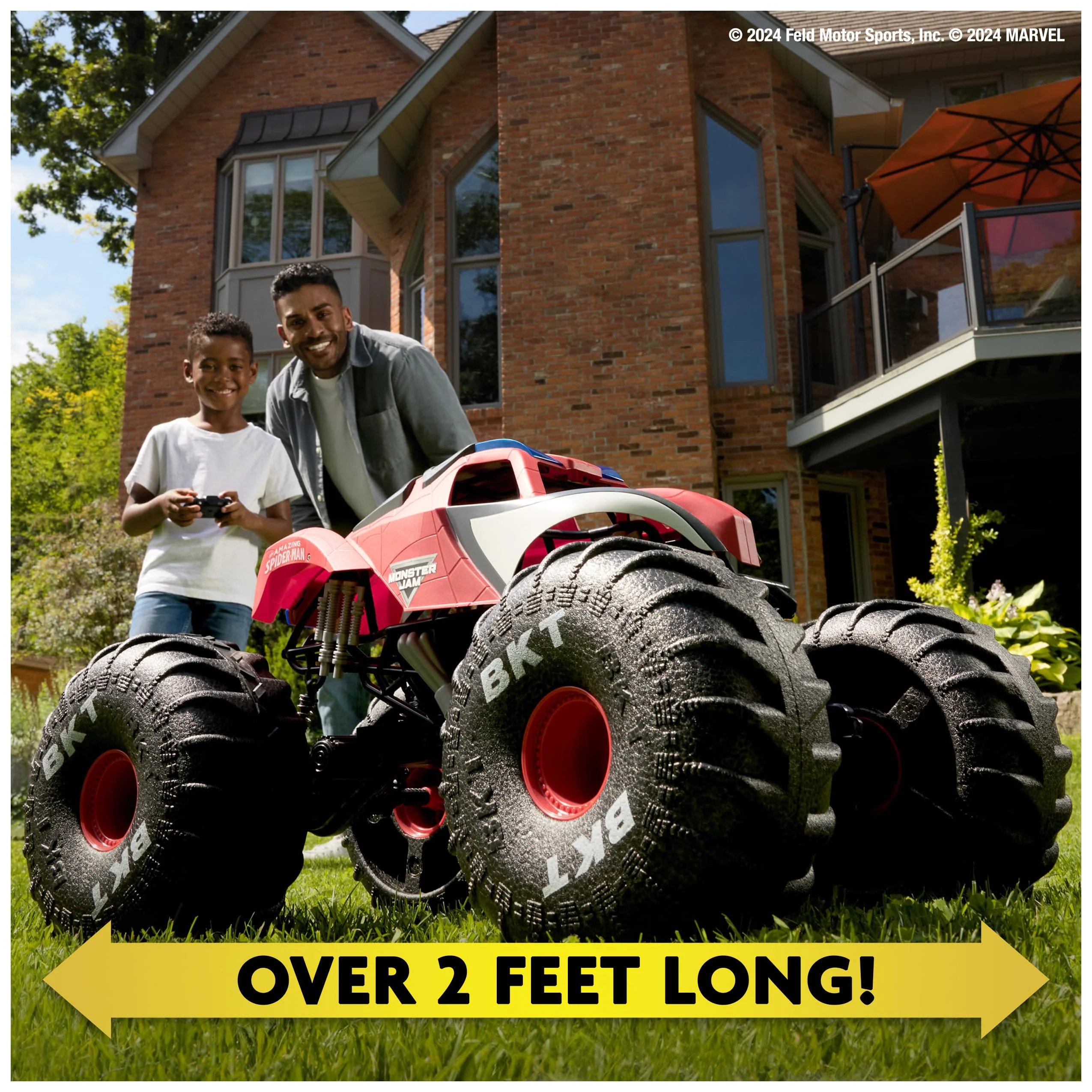 Monster Jam Marvel Mega Spider-Man RC Monster Truck, All-Terrain, Over 2 Feet Long, 1:6 Scale, Super Hero Kids Toys for Boys and Girls Ages 4 and Up - Image 4