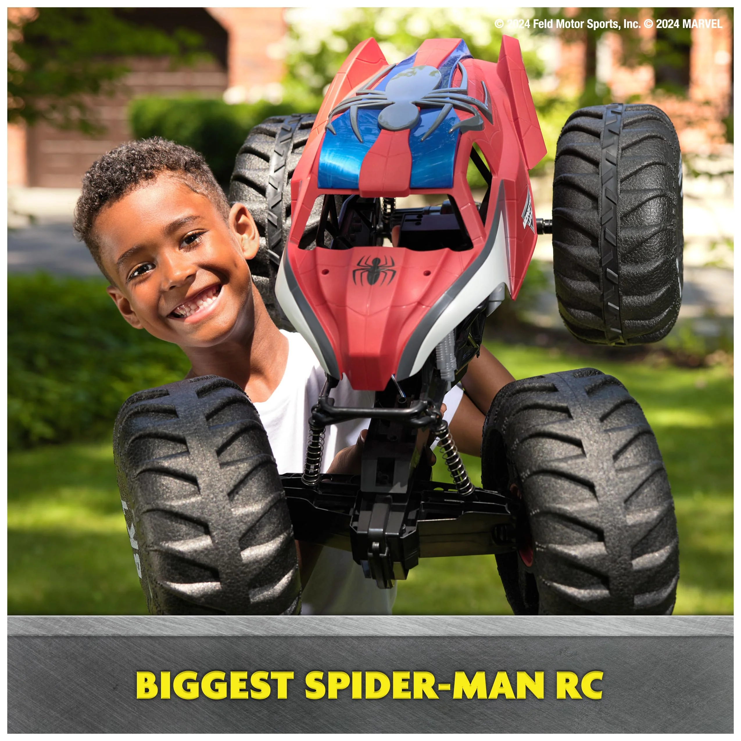 Monster Jam Marvel Mega Spider-Man RC Monster Truck, All-Terrain, Over 2 Feet Long, 1:6 Scale, Super Hero Kids Toys for Boys and Girls Ages 4 and Up - Image 6