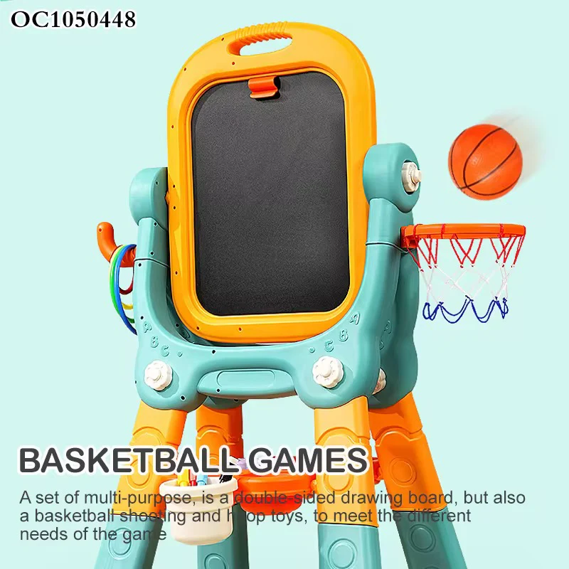 Multifunctional Drawing Board For Kids 3 in 1, Basketball And Ring Toss Game - Image 2