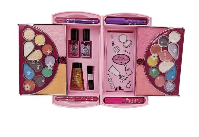 My First Princess Make Up Kit with carry foldable case, Kids Makeup Set Washable Makeup For Girls - Image 3