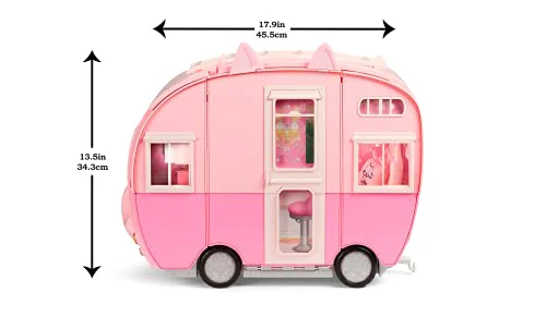 Na Na Na Surprise Kitty-Cat Camper Playset, Pink Toy Car Vehicle for Fashion Dolls with Cat Ears & Tail, Opens to 3 Feet Wide for 360 Play, 7 Areas, Accessories - Image 12