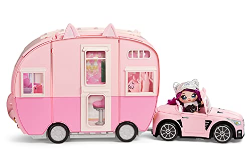 Na Na Na Surprise Kitty-Cat Camper Playset, Pink Toy Car Vehicle for Fashion Dolls with Cat Ears & Tail, Opens to 3 Feet Wide for 360 Play, 7 Areas, Accessories - Image 14