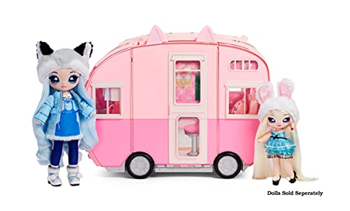 Na Na Na Surprise Kitty-Cat Camper Playset, Pink Toy Car Vehicle for Fashion Dolls with Cat Ears & Tail, Opens to 3 Feet Wide for 360 Play, 7 Areas, Accessories - Image 6