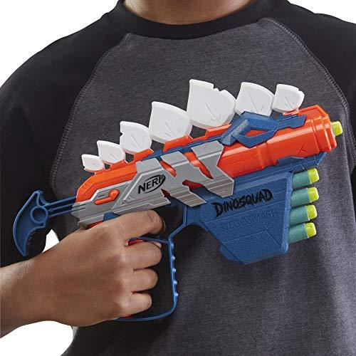 NERF DinoSquad Stegosmash Dart Blaster, 4-Dart Storage, Pull-Back Priming Handle - Image 5