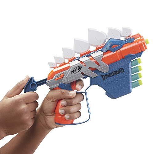 NERF DinoSquad Stegosmash Dart Blaster, 4-Dart Storage, Pull-Back Priming Handle - Image 7