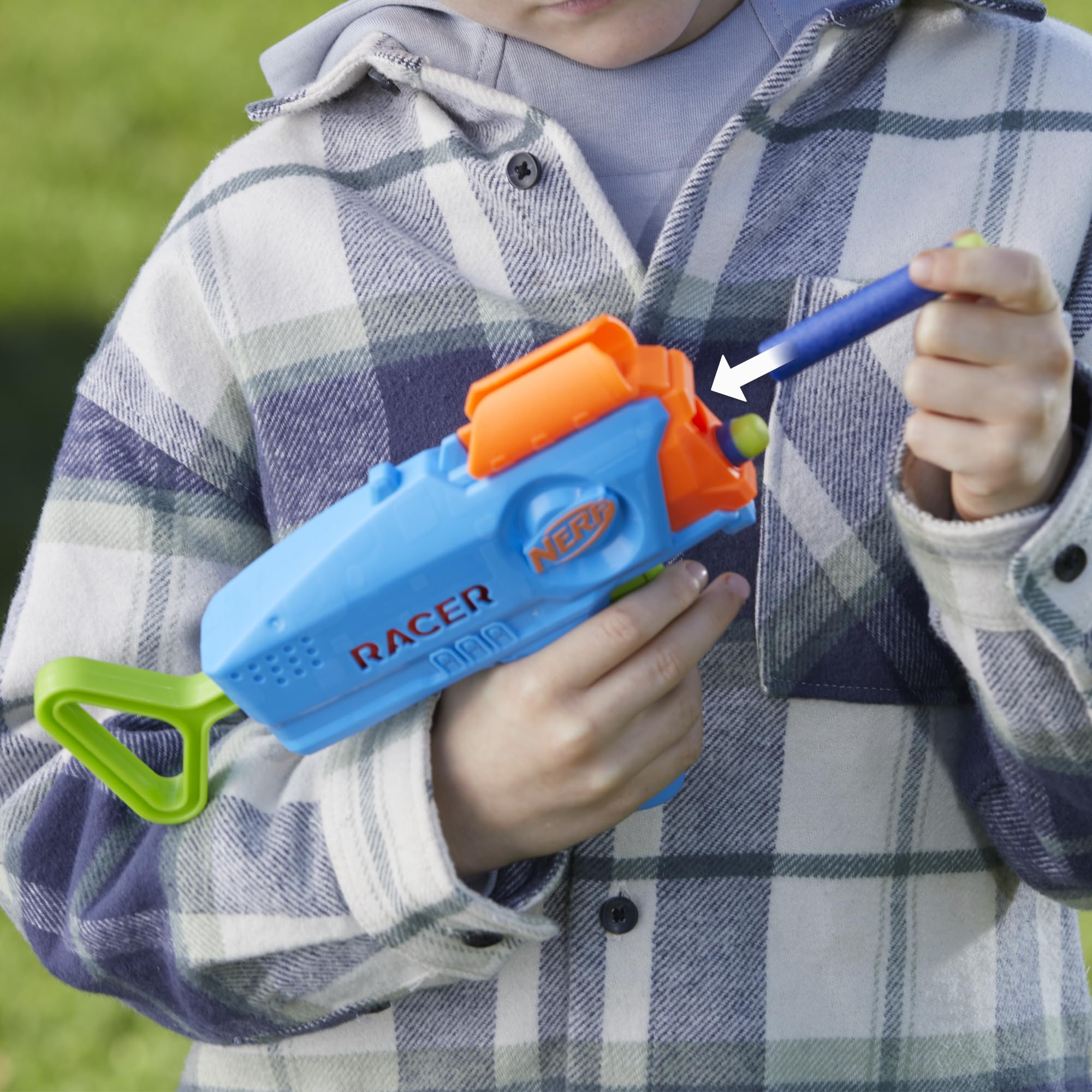 NERF Elite Junior Racer Easy Play Dart Blaster, 4 Nerf Elite Darts, Nerf Blaster Outdoor Toys for 6 Year Old Boys & Girls & Up - Image 13