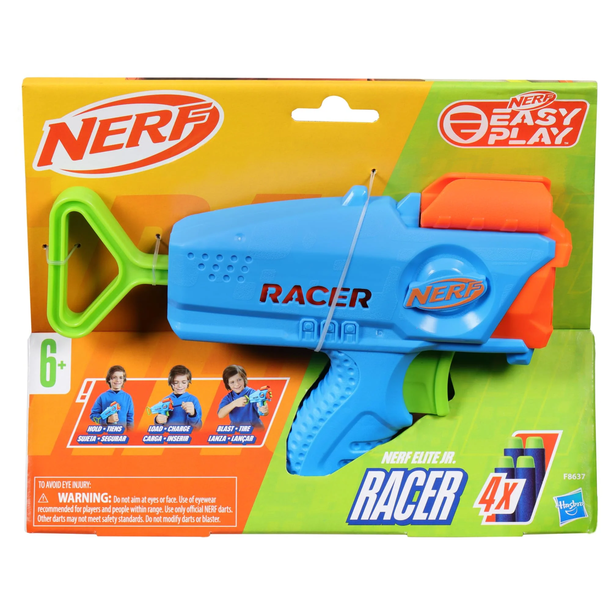 NERF Elite Junior Racer Easy Play Dart Blaster, 4 Nerf Elite Darts, Nerf Blaster Outdoor Toys for 6 Year Old Boys & Girls & Up - Image 14