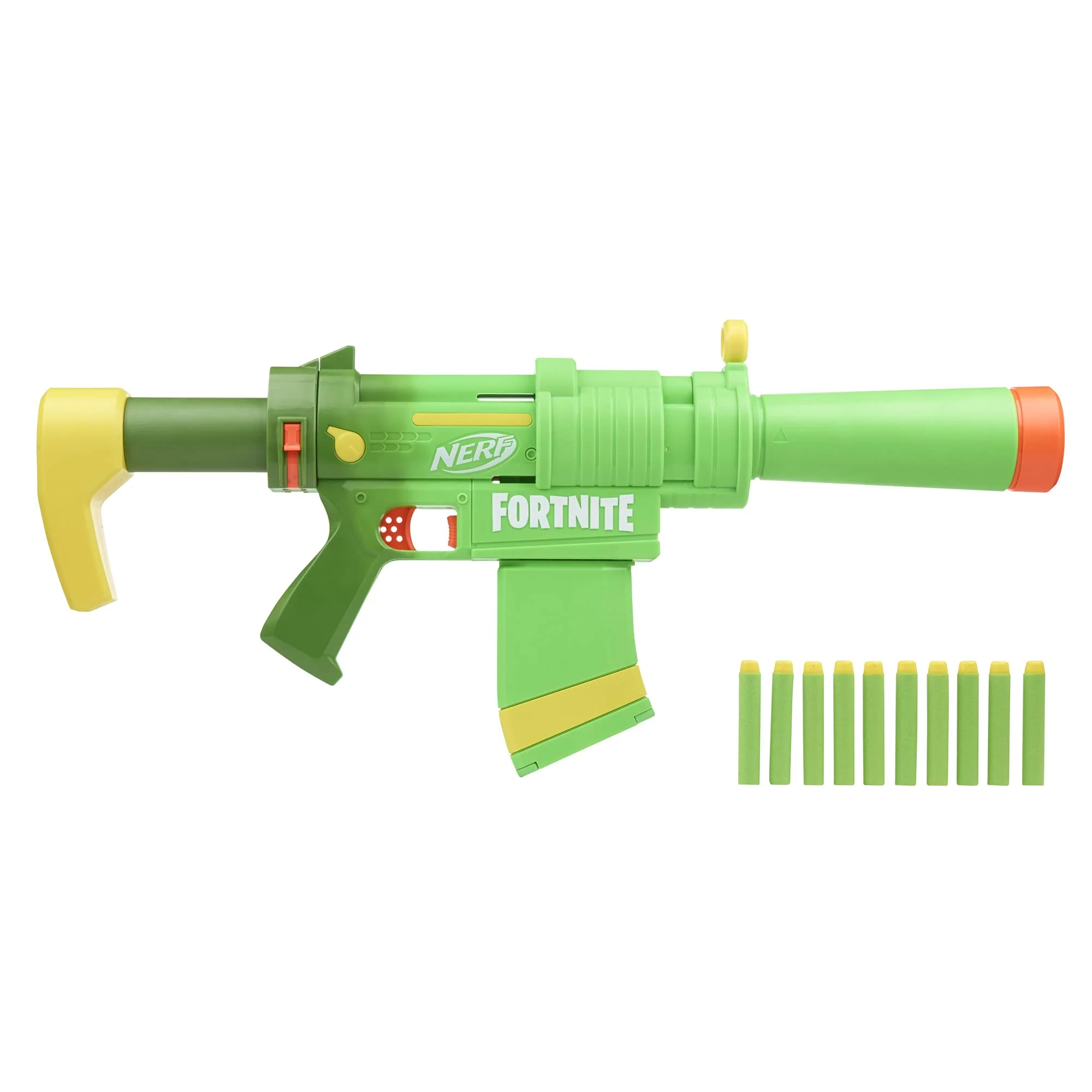 Nerf Fortnite SMG-Zesty Blaster, 10 Nerf Elite Darts, 10-Dart Clip, Removable Stock & Barrel, Fortnite Gifts for Boys & Girls - Image 2