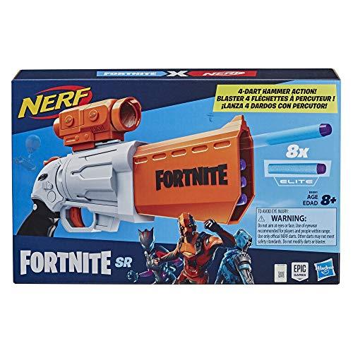 NERF Fortnite SR Blaster -- 4-Dart Hammer Action -- Includes Removable Scope and 8 Official Elite Darts -- for Youth, Teens, Adults - Image 3