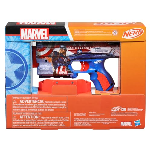 Nerf Marvel Captain America Dart Blaster, 10 Elite Darts, Holster, Toy Foam Blasters for 8 Year Old Boys & Girls & Up - Image 4