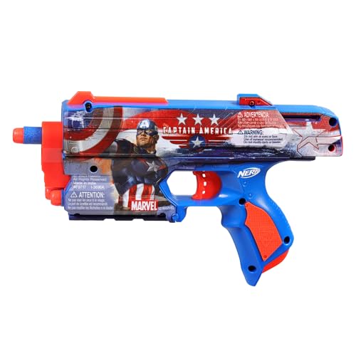 Nerf Marvel Captain America Dart Blaster, 10 Elite Darts, Holster, Toy Foam Blasters for 8 Year Old Boys & Girls & Up - Image 7