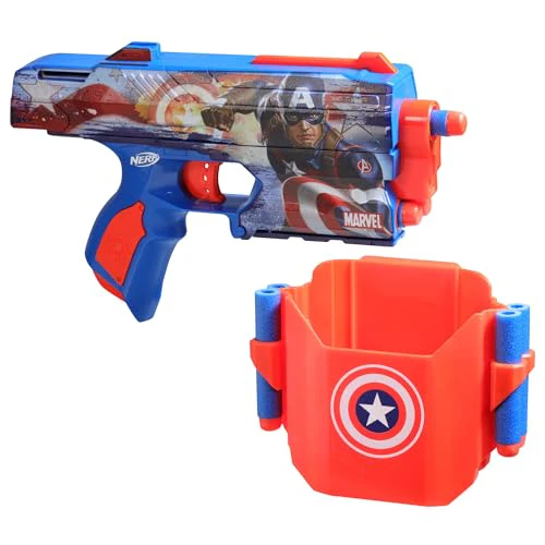 Nerf Marvel Captain America Dart Blaster, 10 Elite Darts, Holster, Toy Foam Blasters for 8 Year Old Boys & Girls & Up - Image 9