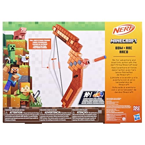 Nerf Minecraft Bow Dart Blaster, Pull-Back String Priming, 8 N1 Darts Compatible Only N1 Dart Blasters, Ages 8+ - Image 2