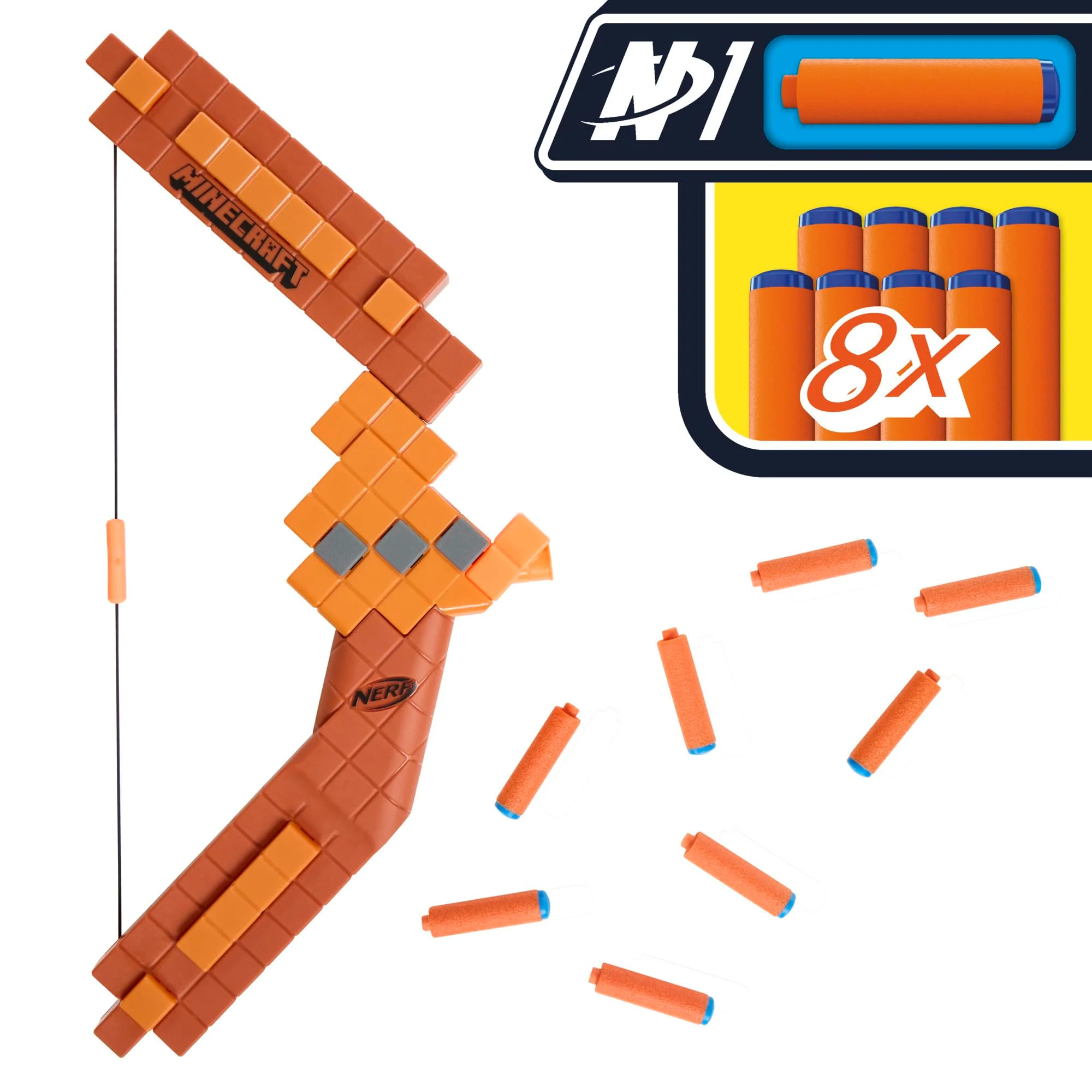 Nerf Minecraft Bow Dart Blaster, Pull-Back String Priming, 8 Nerf N1 Compatible Only with N1 Dart Blasters, Ages 8+ - Image 5