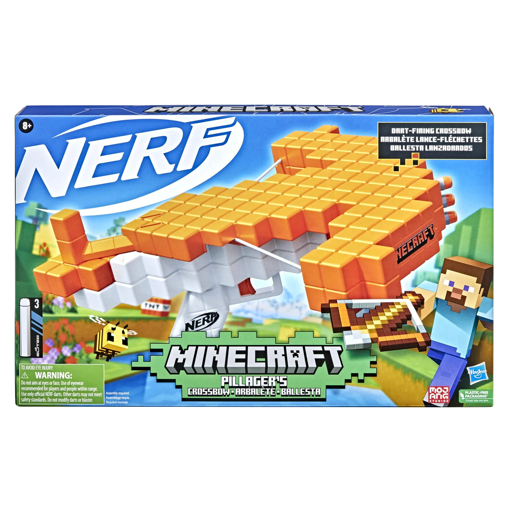 Nerf Minecraft Pillager's Crossbow, Dart-Blasting Crossbow, Includes 3 Elite Darts, Real Crossbow Action, Pull-Back Priming Handle - Image 9