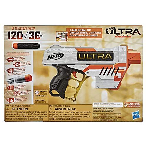 NERF Ultra Five Blaster 4-Dart Internal Clip, 4 Ultra Darts, Dart Storage - Image 4