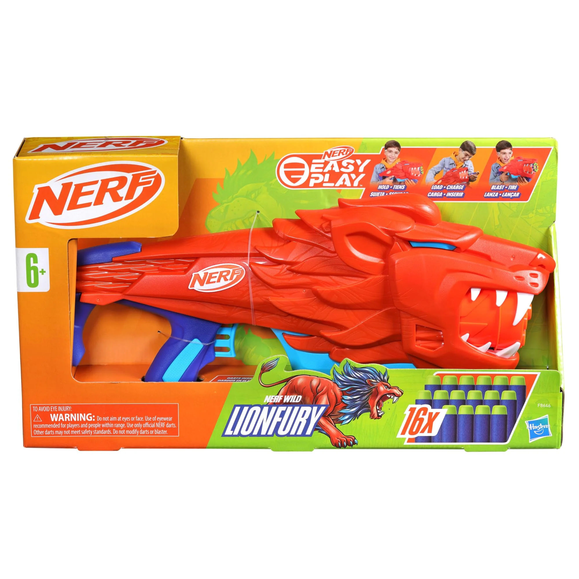 NERF Wild Lionfury, Easy Play Dart Blaster, 16 Nerf Elite Darts, Nerf Blaster Lion Toys for 6 Year Old Boys & Girls & Up, Outdoor Toys - Image 15