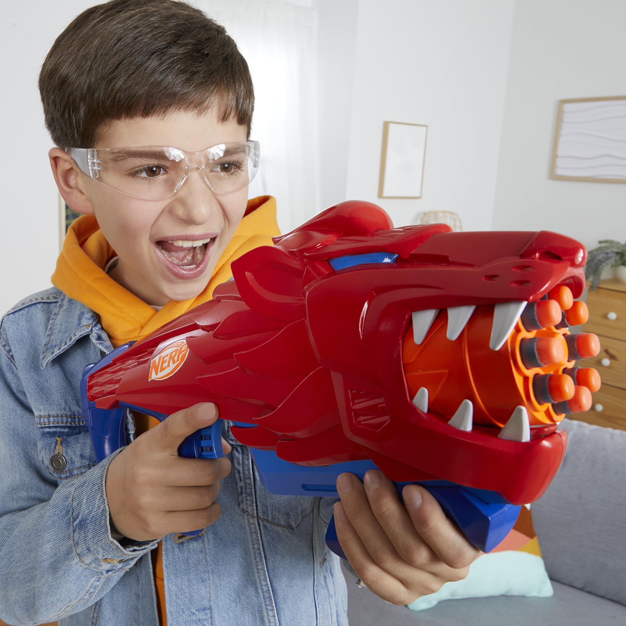 NERF Wild Lionfury, Easy Play Dart Blaster, 16 Nerf Elite Darts, Nerf Blaster Lion Toys for 6 Year Old Boys & Girls & Up, Outdoor Toys - Image 9