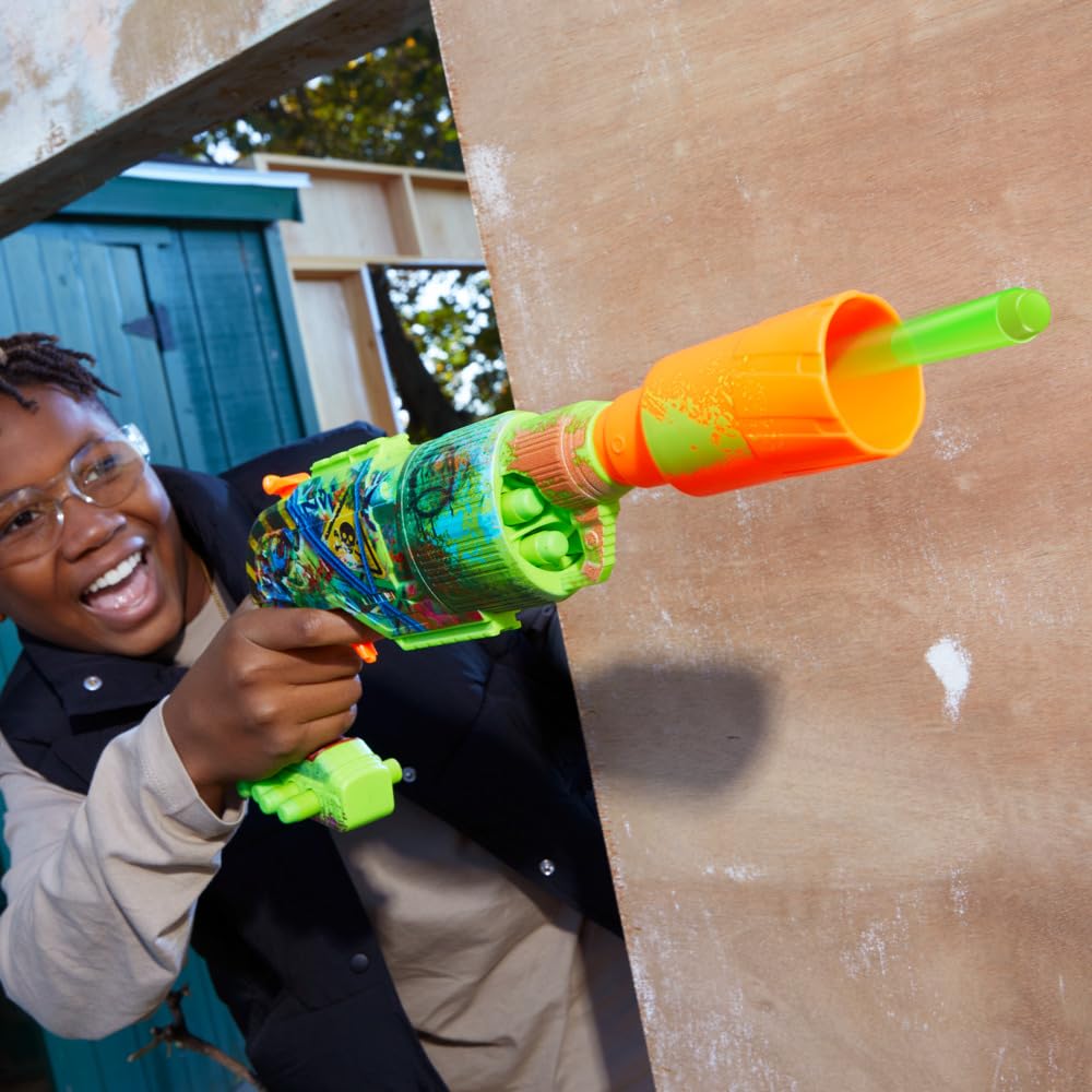 Nerf Zombie Driller Dart Blaster, 16 Nerf Elite Darts, Rotating 5 Dart Cylinder, Removable Scope, Outdoor Games, Ages 8+ - Image 2