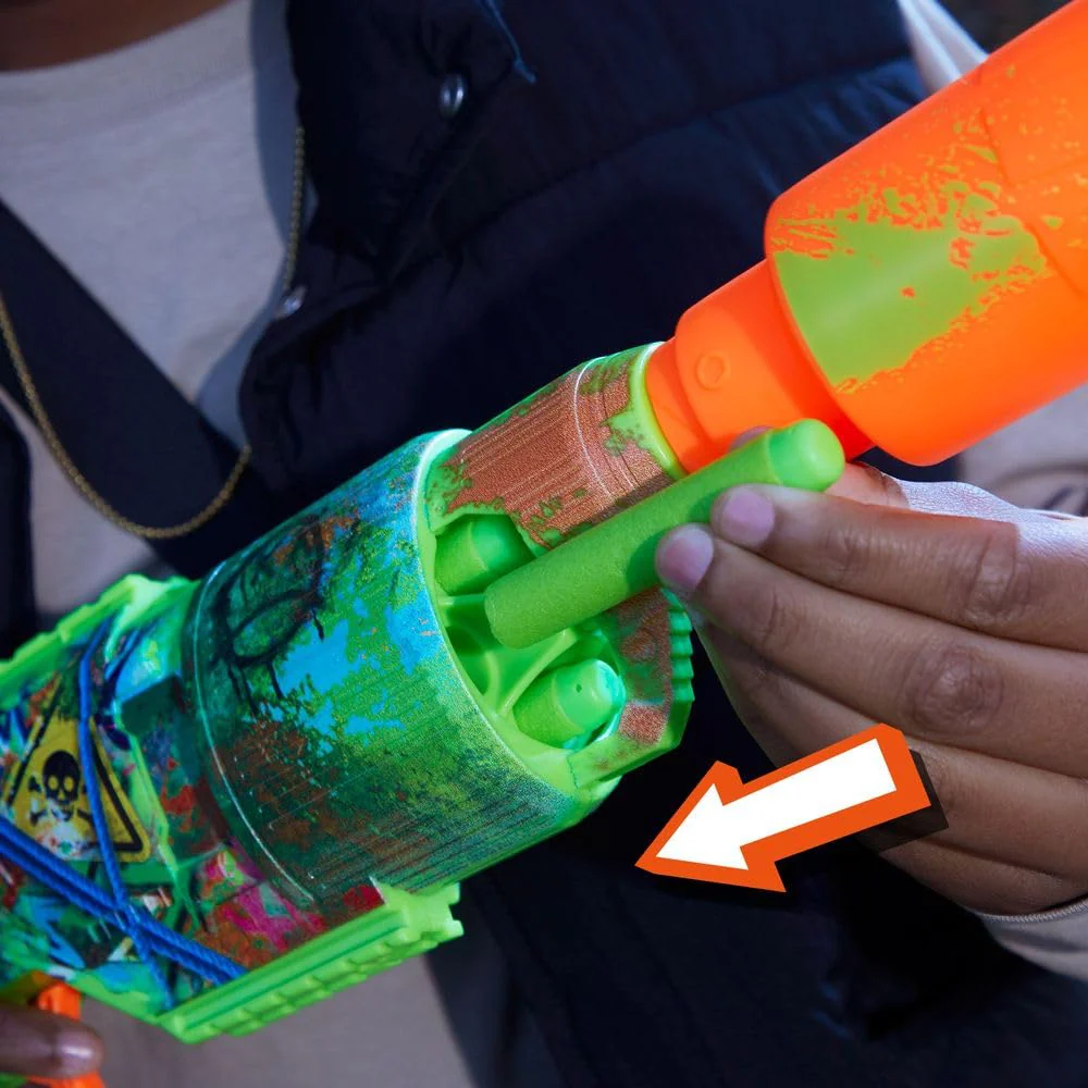 Nerf Zombie Driller Dart Blaster, 16 Nerf Elite Darts, Rotating 5 Dart Cylinder, Removable Scope, Outdoor Games, Ages 8+ - Image 4