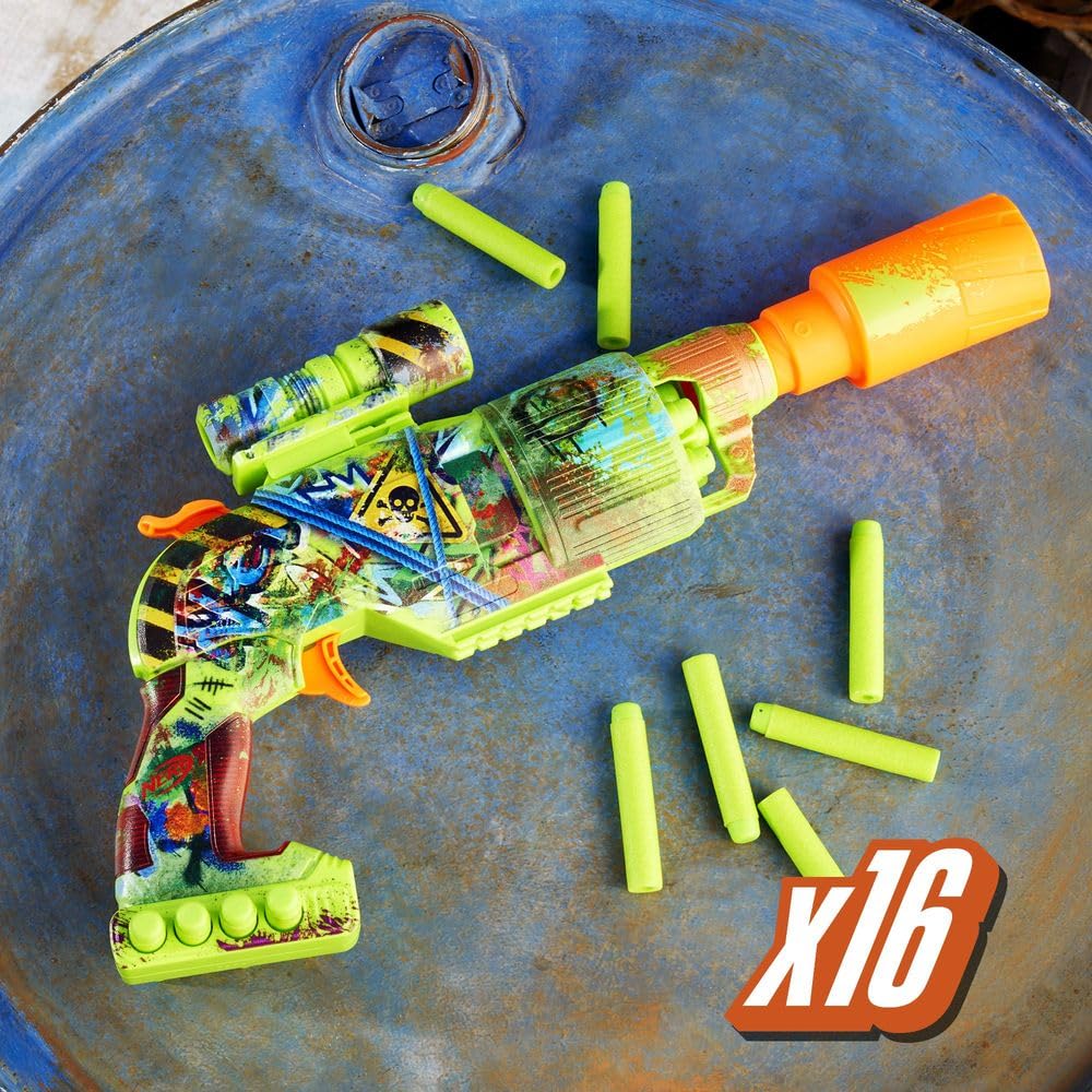 Nerf Zombie Driller Dart Blaster, 16 Nerf Elite Darts, Rotating 5 Dart Cylinder, Removable Scope, Outdoor Games, Ages 8+ - Image 6