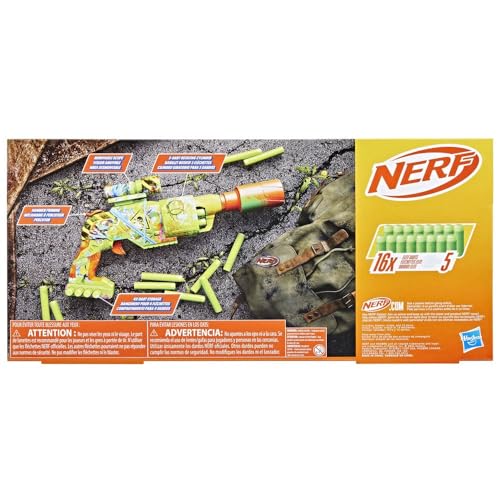 Nerf Zombie Driller Dart Blaster, 16 Nerf Elite Darts, Rotating 5 Dart Cylinder, Removable Scope, Outdoor Games, Ages 8+ - Image 8