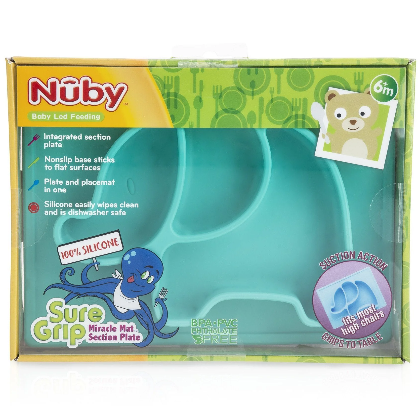 Nuby Sure Grip Elephant Silicone Placemat