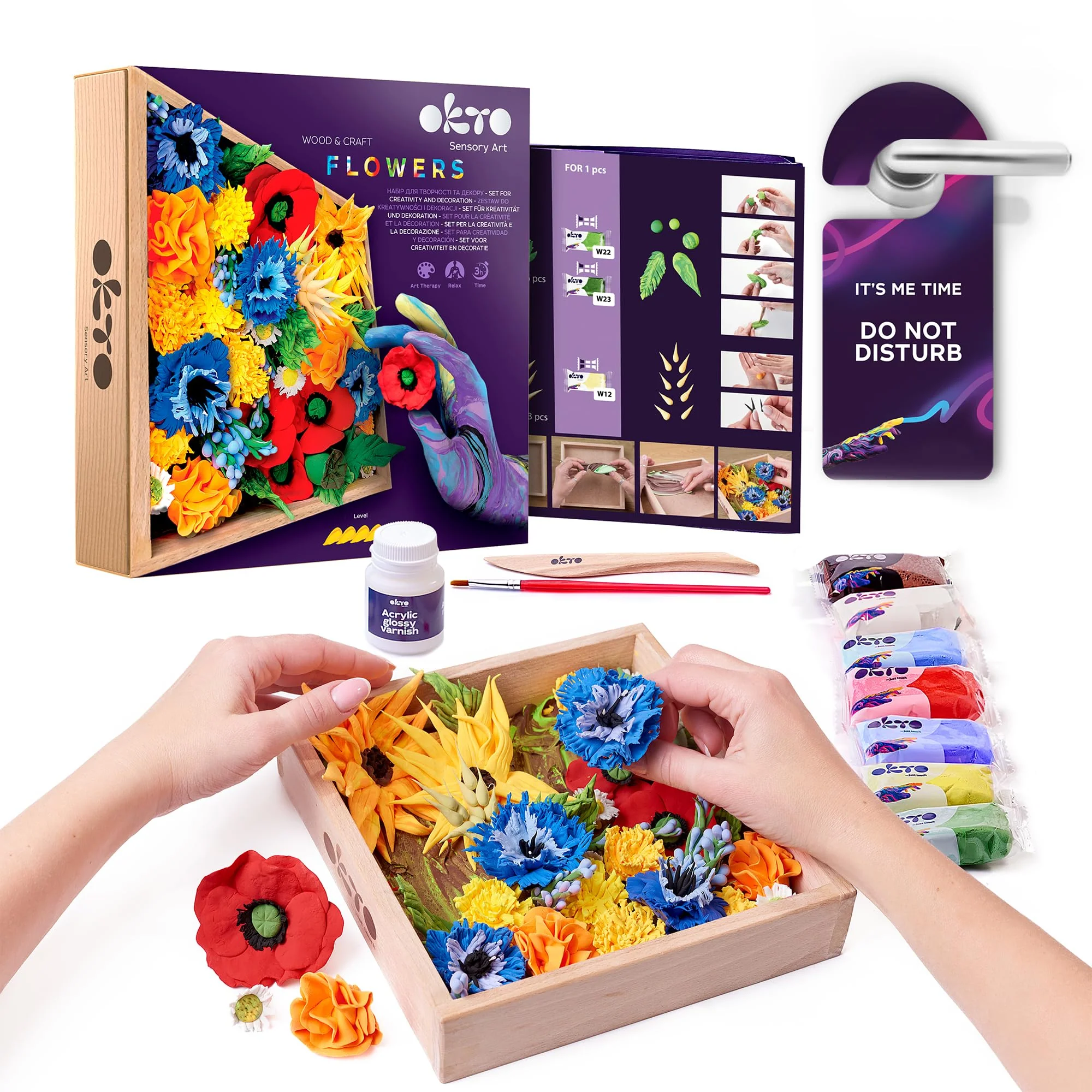 OKTO Air Dry Clay, Art Kit Freedom , Succulents Art Set 3D for Home Wall Decor , Craft Kits for Adults and Teen, Craft Box with Modeling Clay for Succulents Fun Stuff Hobby Kits Succulent DIY Kits - Image 7