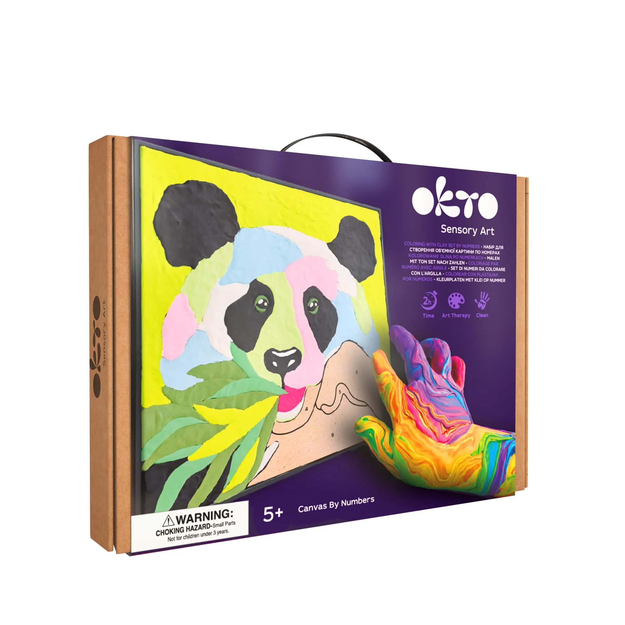OKTO Air Dry Clay Paint by Numbers With Panda Kids Art Set Paint by Number for Ages 5+ - Image 8