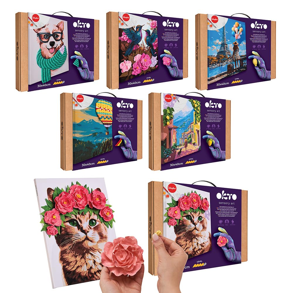 OKTO Art Kit A Cat in a Flower Crown Arts & Crafts DIY Painting with Modeling Claу Claу Kit for Painting Painting Kits for Adults for Home Decoration Claу for Adults - Image 2