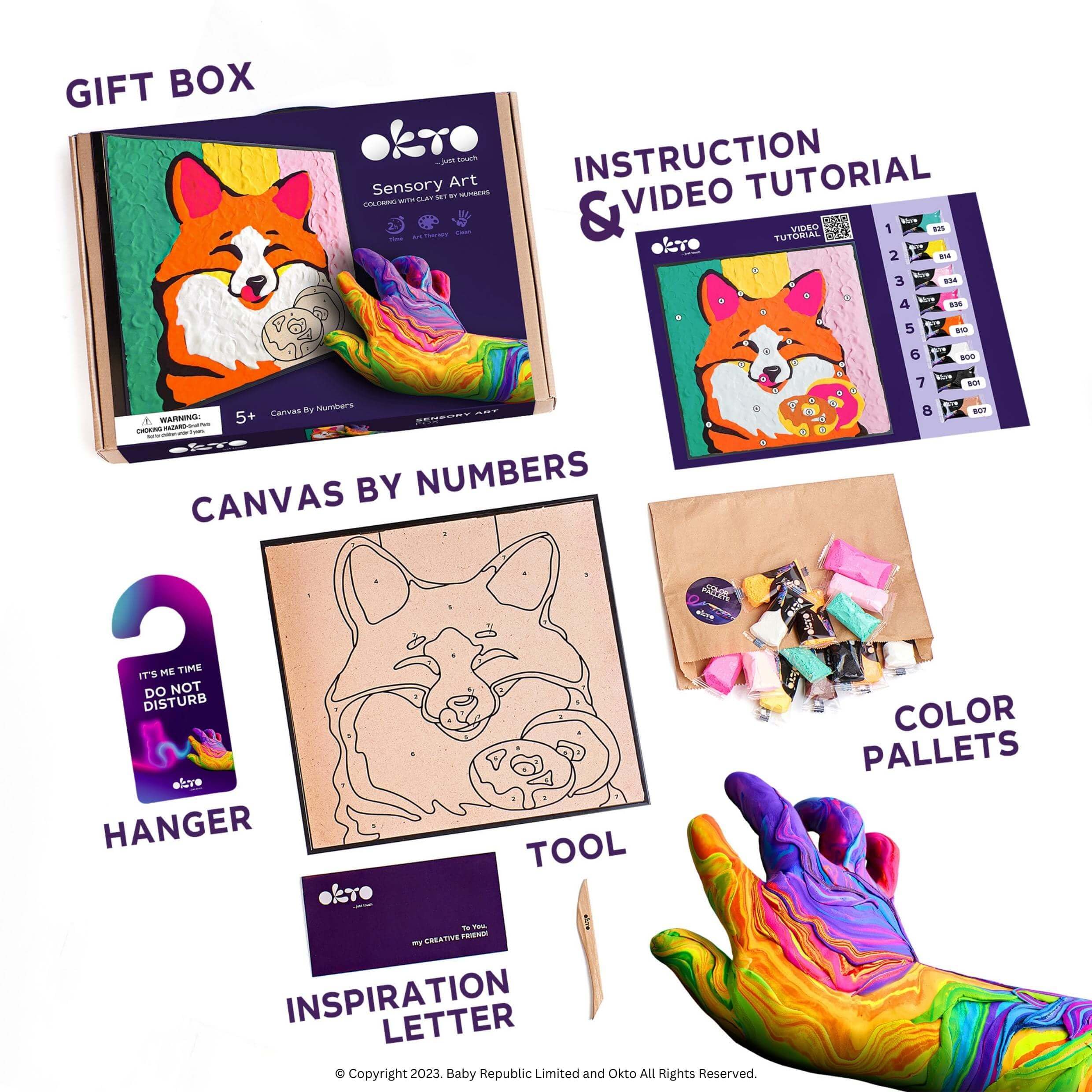 Okto Clay by Numbers Kit, Fox - Image 8