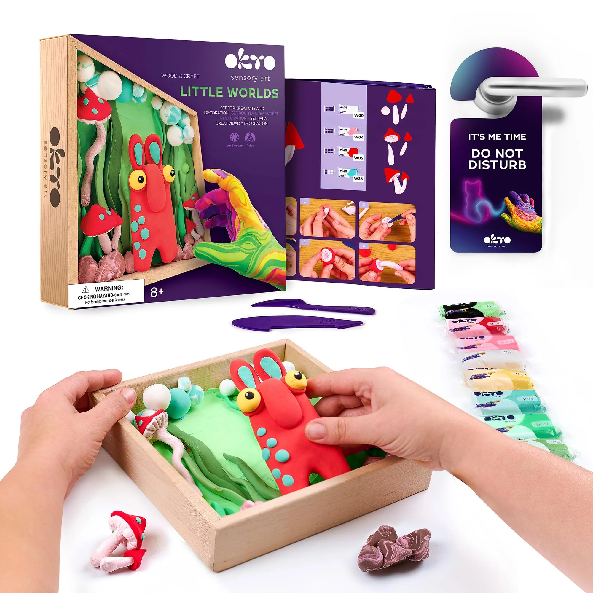Okto Little Worlds “Mommy Troll”  3D Shadow-Box Art Kit (~8.3″ Sq, ~2″ Deep), Foam Air-Dry Modeling Clay , Home Wall Decor DIY,  Adults & Teens, Ages 8+, Tool & Guide Included