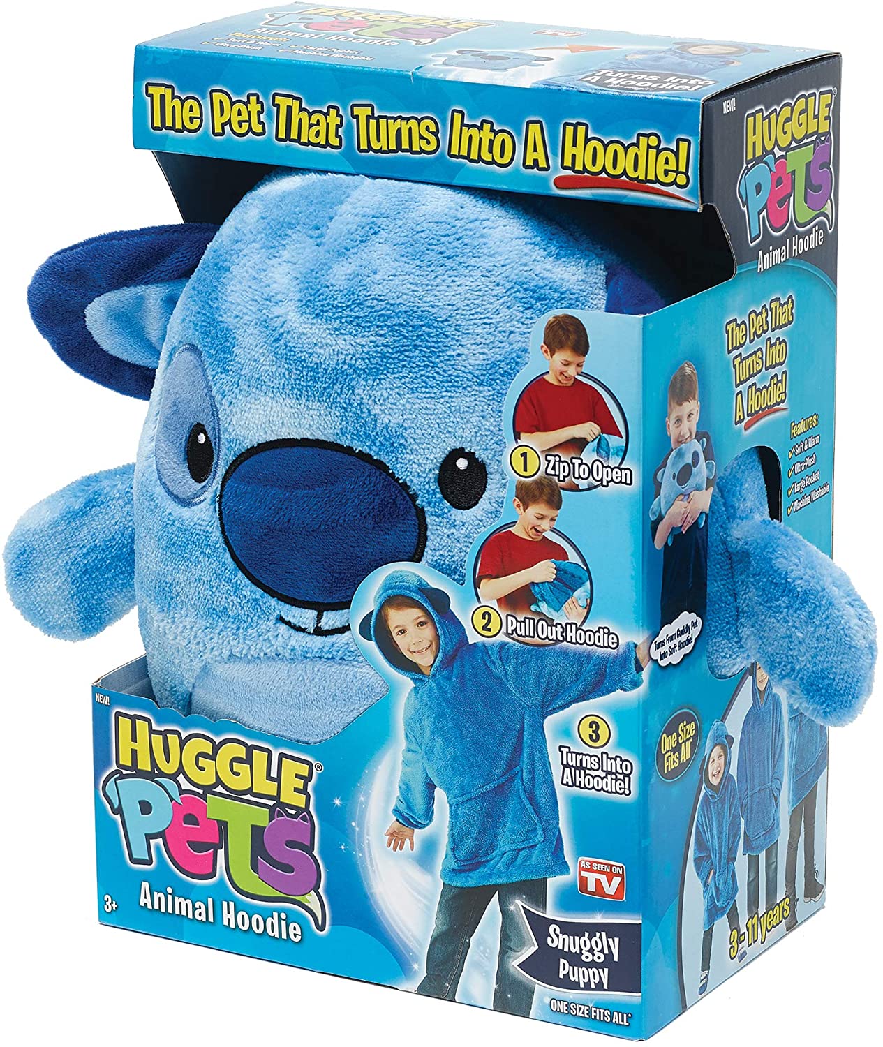 Huggle Pets Blue Puppy Animal Hoodie