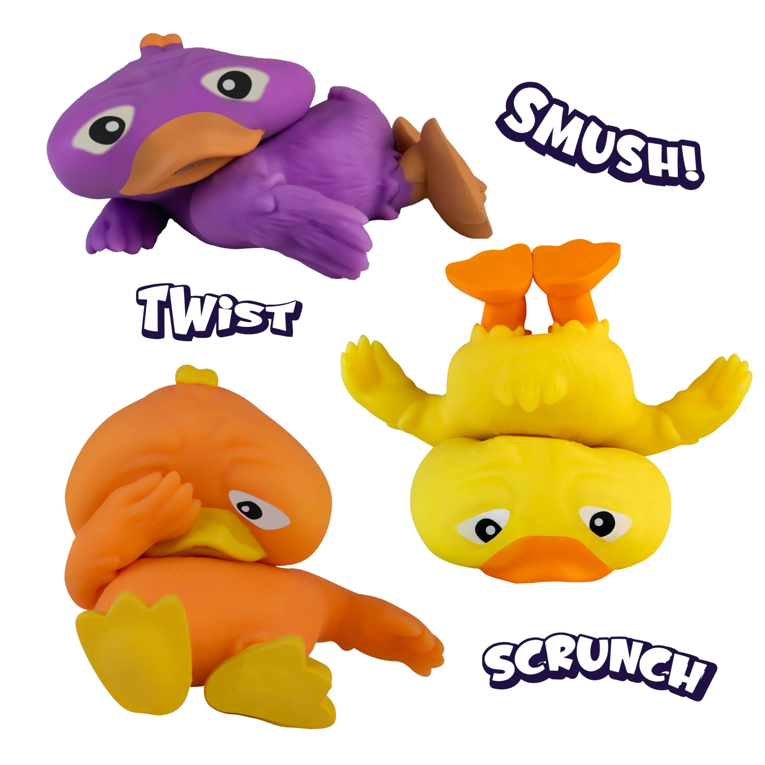 ORB Funkee Animalz Mega Squishy Duck Adorable, Funny, Stretchy, and Squishy Toy Ducks, Perfect for Stress Relief - Original Collectible Funkee Monkee Animal Fidget Toys for Kids and Adults, Color Variation, 1 Pack Per Order - Image 6