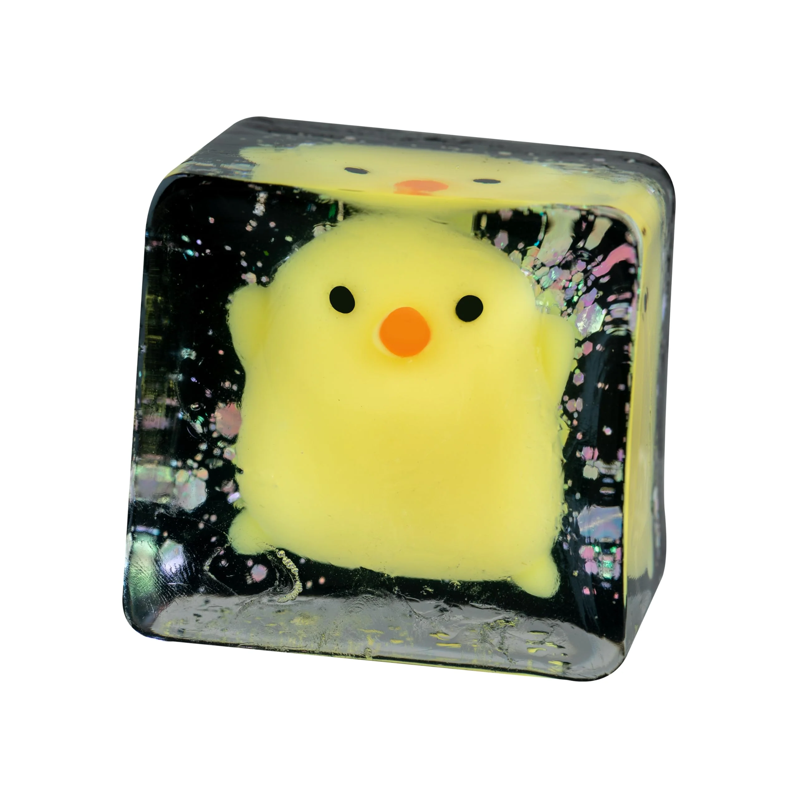 ORB Tabalicious TABA Squishy Glow in the Dark Yellow Chick Stress Cube Toy - Soft, Sticky, Glowing TABA Squishy Animal Stress Cubes - Fun Stress Ball Squishies - Kawaii Fidget Toys for Kids and Adults - Image 3