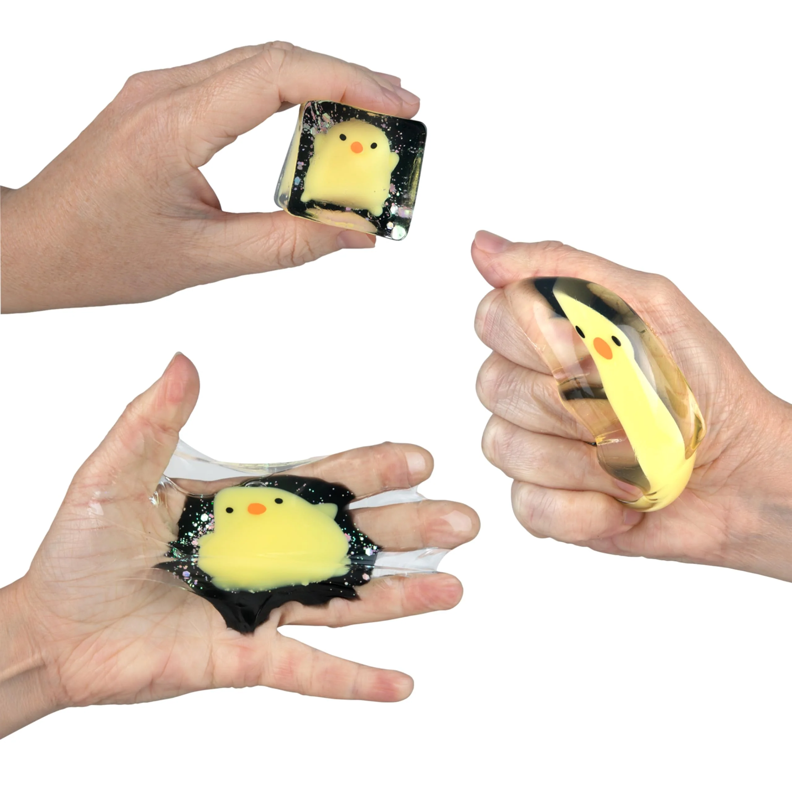 ORB Tabalicious TABA Squishy Glow in the Dark Yellow Chick Stress Cube Toy - Soft, Sticky, Glowing TABA Squishy Animal Stress Cubes - Fun Stress Ball Squishies - Kawaii Fidget Toys for Kids and Adults - Image 4