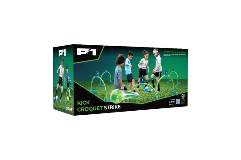 P1 Kick Croquet Strike Adjustable Soccer Football Game 5y Green/Blue